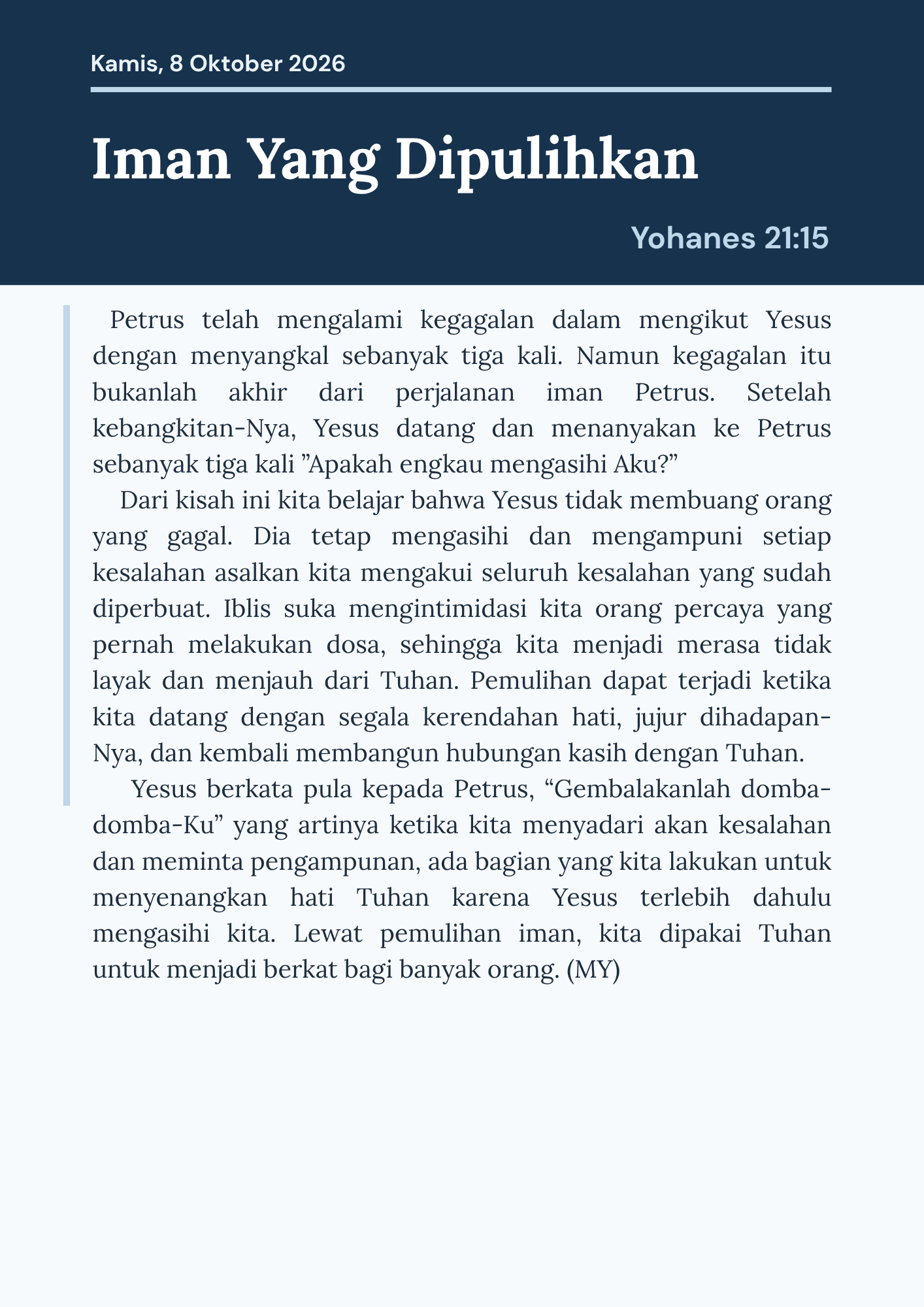 Iman yang dipulihkan