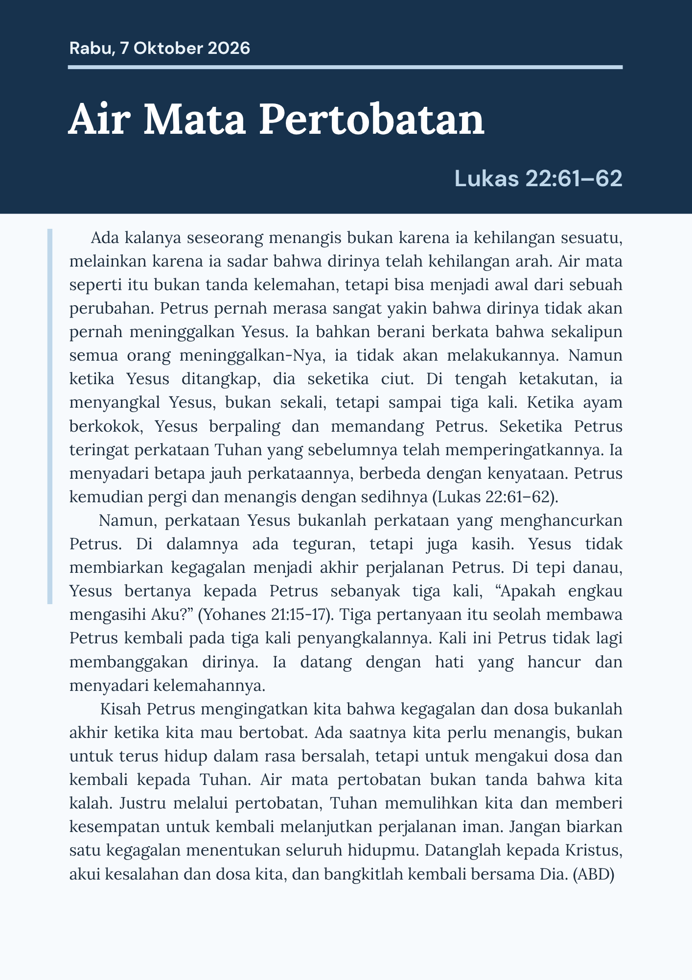 Air Mata Pertobatan